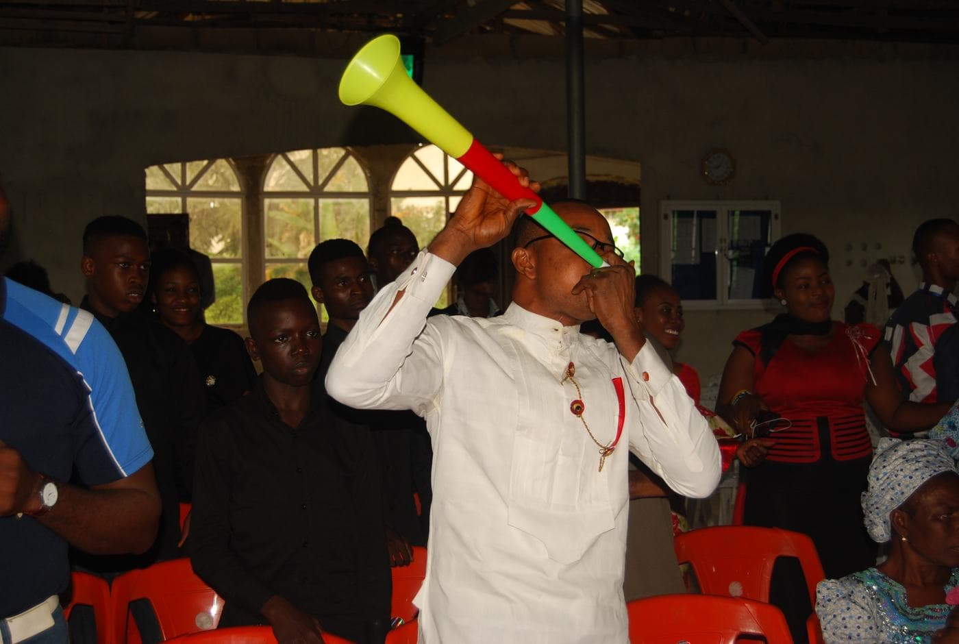 A minister addressing the congregation.