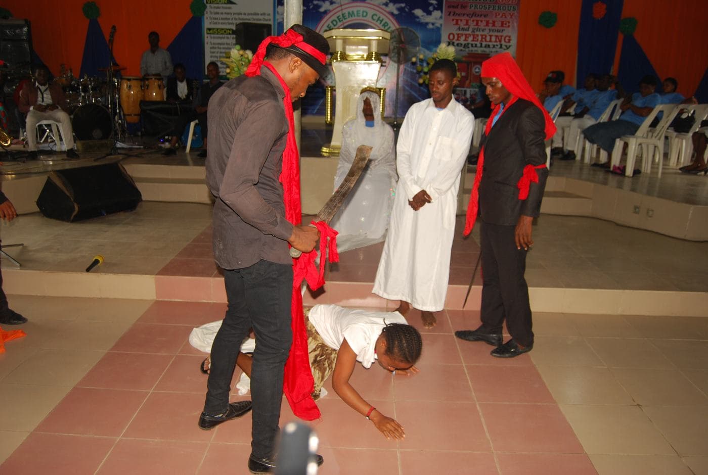A minister addressing the congregation.