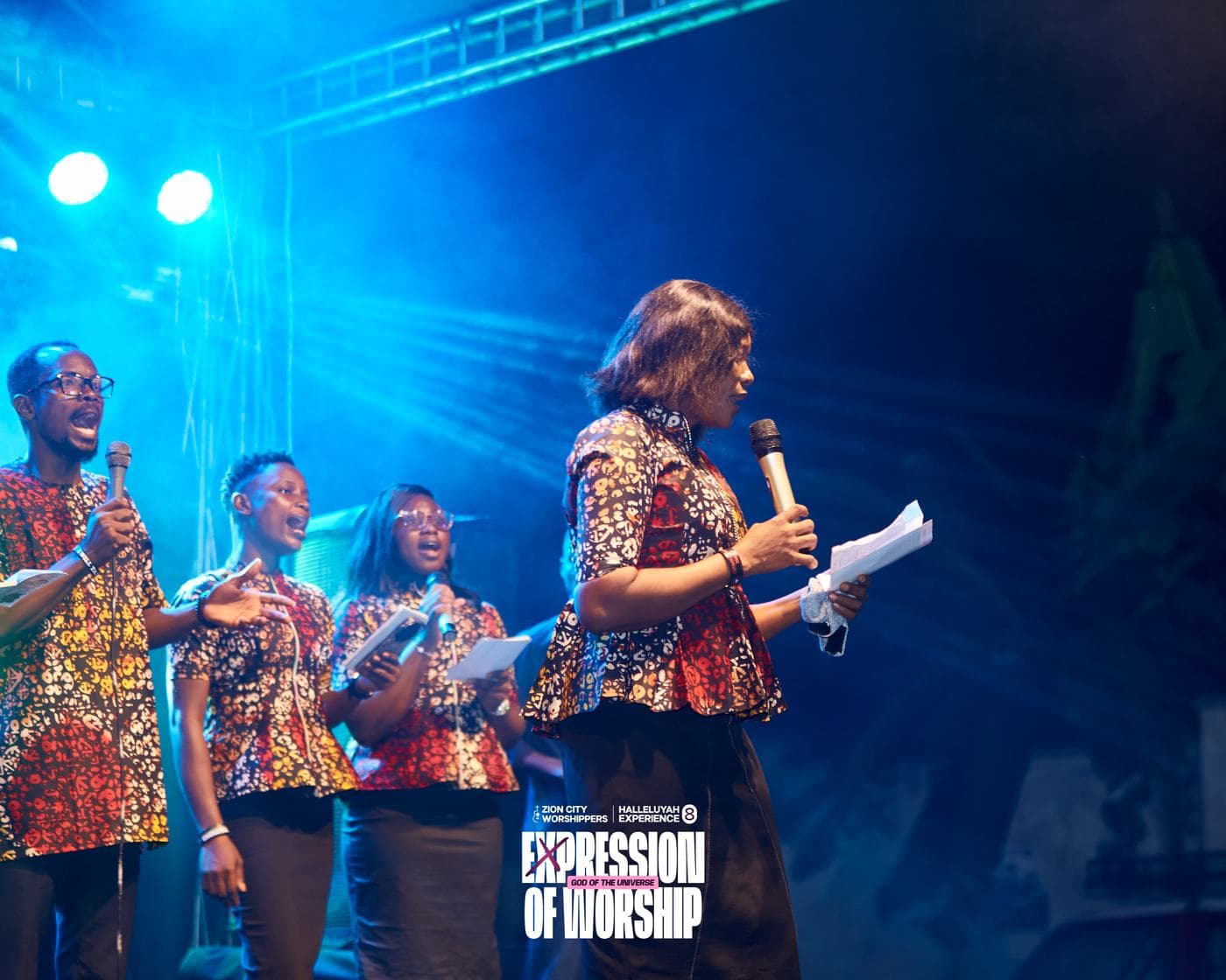 The choir performing on stage.